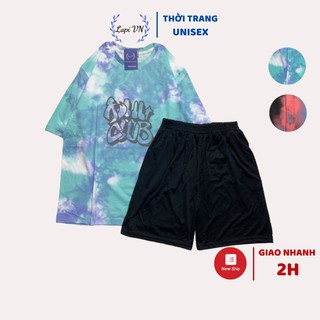 Set Bộ Loang Màu Club Uniex Tay Lỡ Lapi VN, Đồ Bộ Cartoon, Freesize, Thun Cotton, Nam Nữ Đều Mặc Được