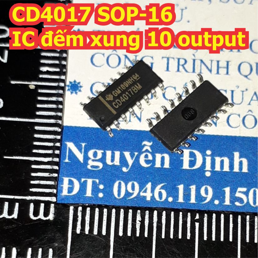 10 con CD4017BM CD4017 4017 SOP-16 IC đếm xung 10 output (10 con) KDE1590