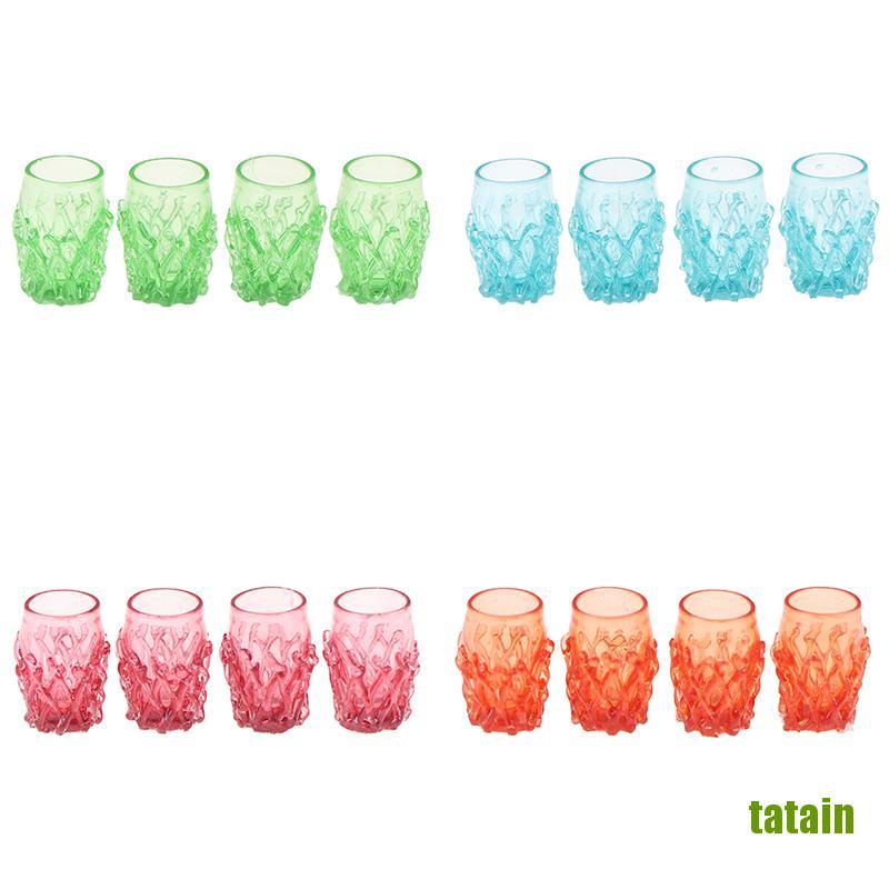 Set 4 Mô Hình Cốc Nước Mini Tỉ Lệ 1: 12 Trang Trí Nhà Búp Bê