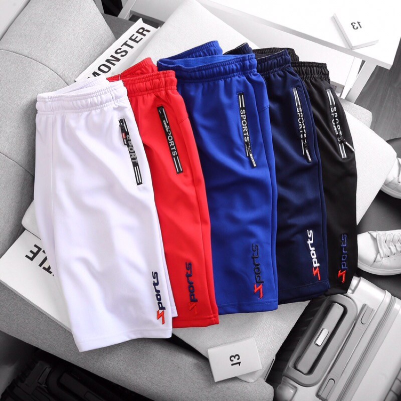 Quần short thun thể thao nam logo thêu Sports cực đẹp QSTD008