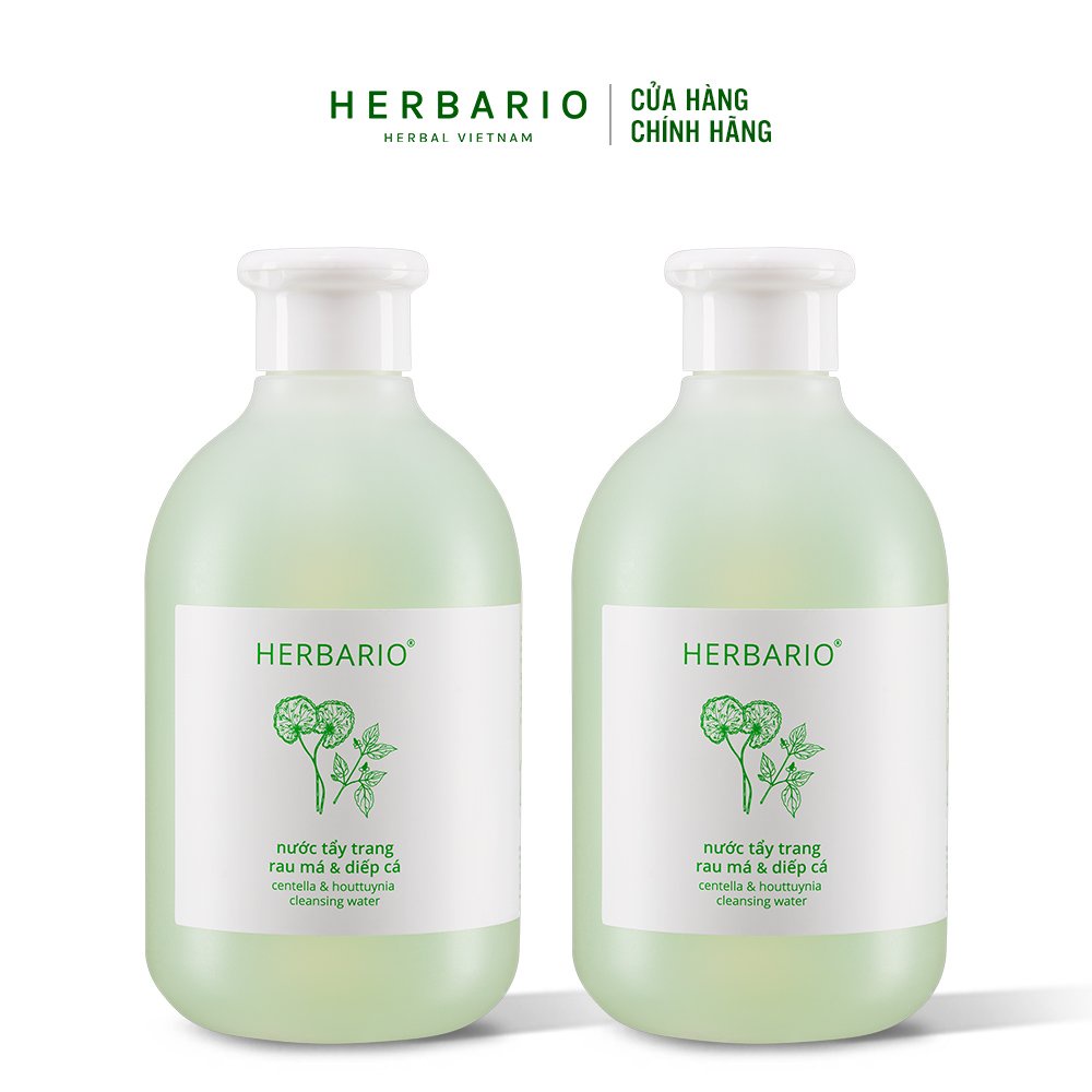 Combo 2 chai Nước tẩy trang Rau Má & Diếp Cá Herbario 300ml