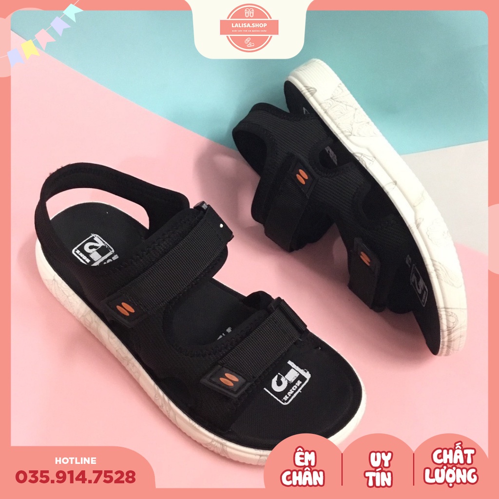 [Hàng chính hãng] Dép Sandal, Đen Siêu Nhẹ Chống Trơn, Thời Trang Phong Cách LALISA, Size từ 39-45, B265-266