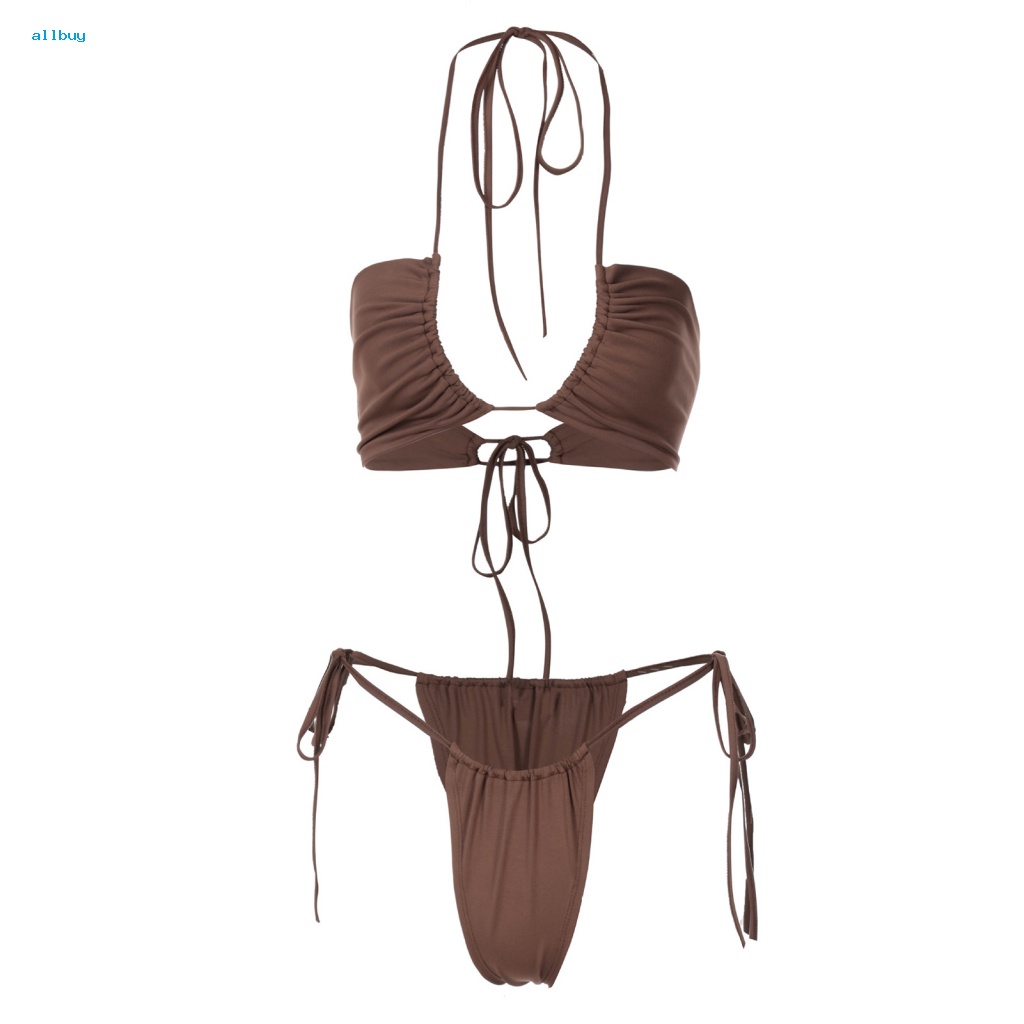 Allbuy Bộ Bikini 2 Chiếc Màu Tinh Khiết