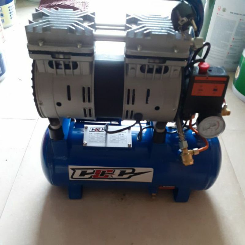 Máy nén khí Etop sạch 9l chống ồn, tặng kèm dây hơi, súng xì, đầu bơm xe