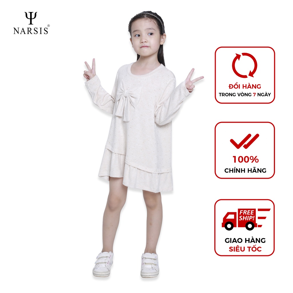 Váy len bé gái Narsis KL0012 màu vàng nhạt đính cườm