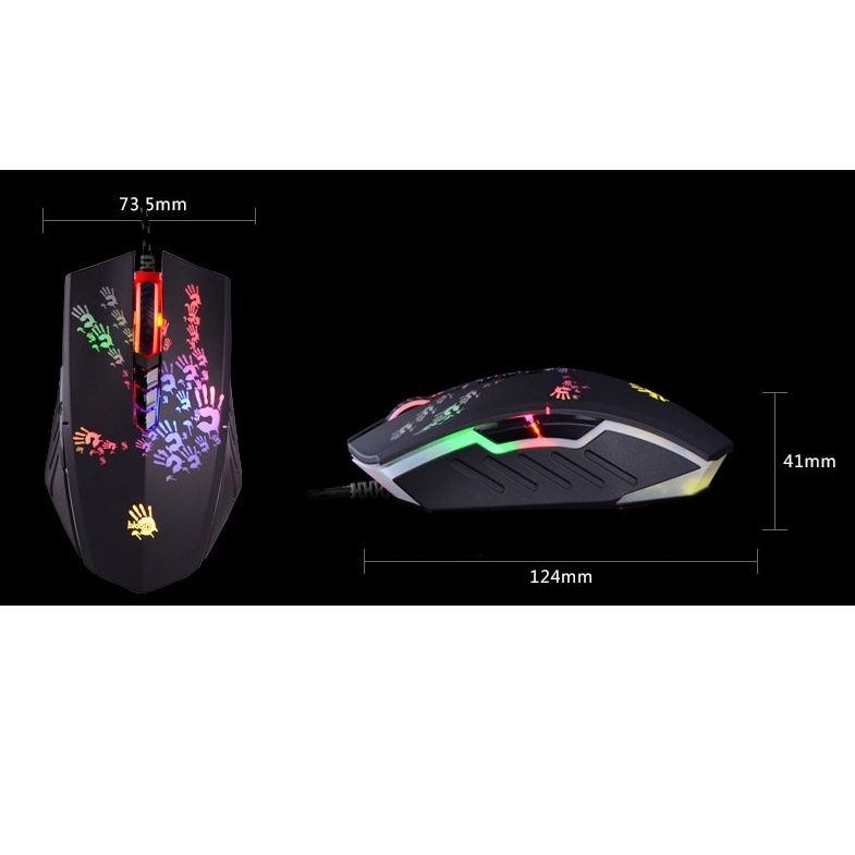 Chuột Máy Tính Có Dây Gaming Bloody A60 6200CPI 8 Nút (ACTIVATED ULTRA CORE 3&amp;4) Chuyên Minecraft - Hàng Chính Hãng