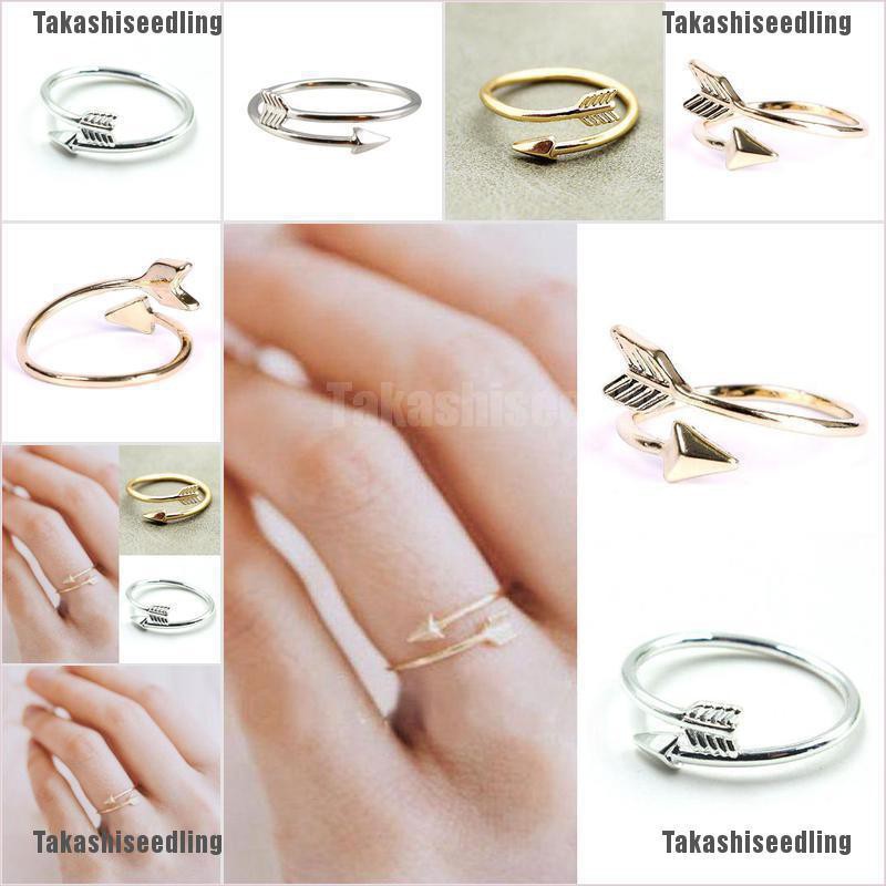 Nhẫn Hở Hình Mũi Tên Màu Vàng / Bạc Thời Trang Cho Nữ