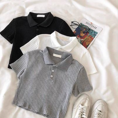 Áo thun nữ tay ngắn có cổ dáng ôm ANT001