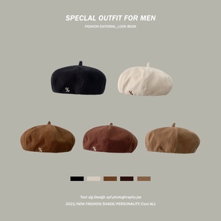 Mũ Beret Thêu Họa Tiết Dễ Thương Phong Cách Retro Nhật Bản Cho Nữ