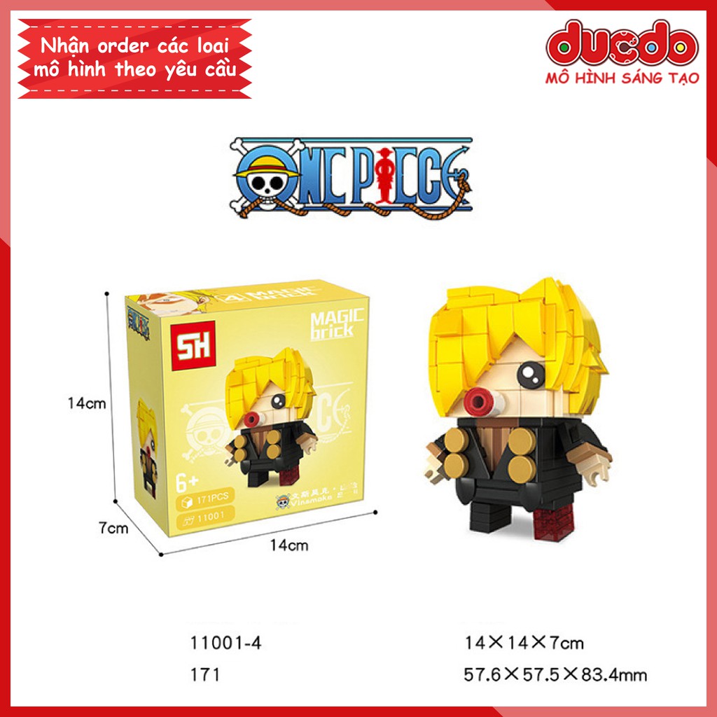 Brick Headz nhân vật trong One Piece Đảo hải tặc - Đồ chơi Lắp ghép Mini Minifigures Mô hình BrickHeadz Sanhe SH 11001