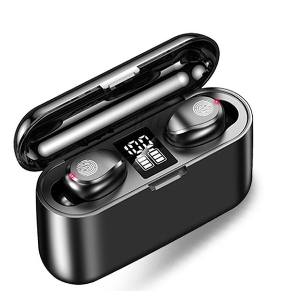 NBXF9 Bluetooth 5.1 in-ear touch sports headset, built-in microphone with 2200mAh charging compartment