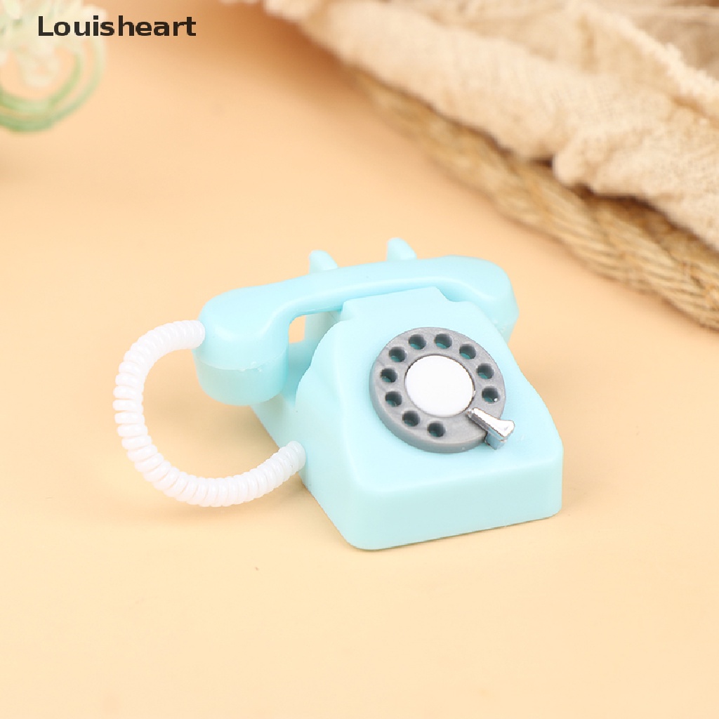 Mô hình điện thoại cổ điển tỉ lệ 1:12 dùng trang trí nhà búp bê