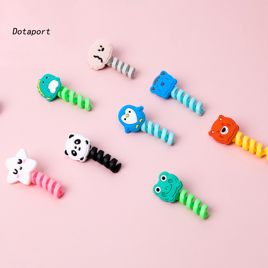 Set 2 Phụ Kiện Bảo Vệ Dây Cáp Hình Gấu Hoạt Hình Dễ Thương