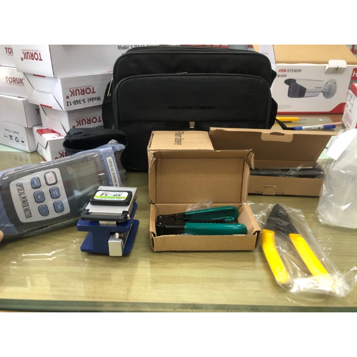 Bộ Dụng Cụ Thi Công Cáp Quang Cao Cấp 9 món + Tặng 1 Lọ Đựng Xăng Và Túi Đựng Gọn Gàng - Bảo hành 24 Tháng