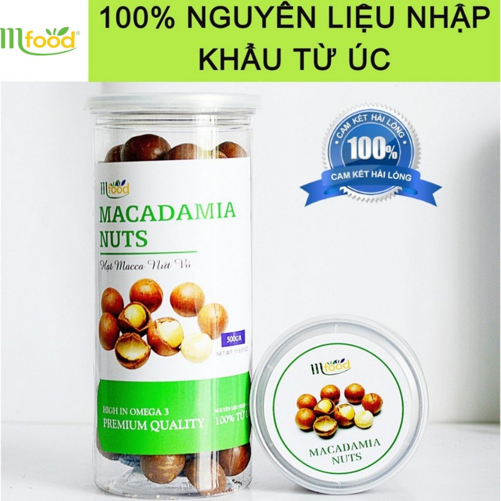 Hạt Macca Nứt Vỏ MFOOD Nhập Khẩu Úc - Hũ 500gr Tặng Kèm Đồ Khui