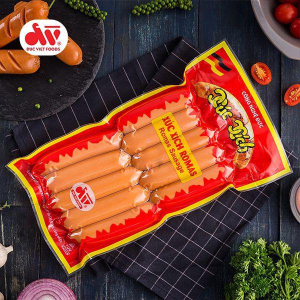 [Mã SKAMLTSM9 giảm 10% đơn 99K] Gói 10 cây Xúc Xích Romas, Sản phẩm của Đức Việt Food, Date mới nhất Sỉ 081 881 0606