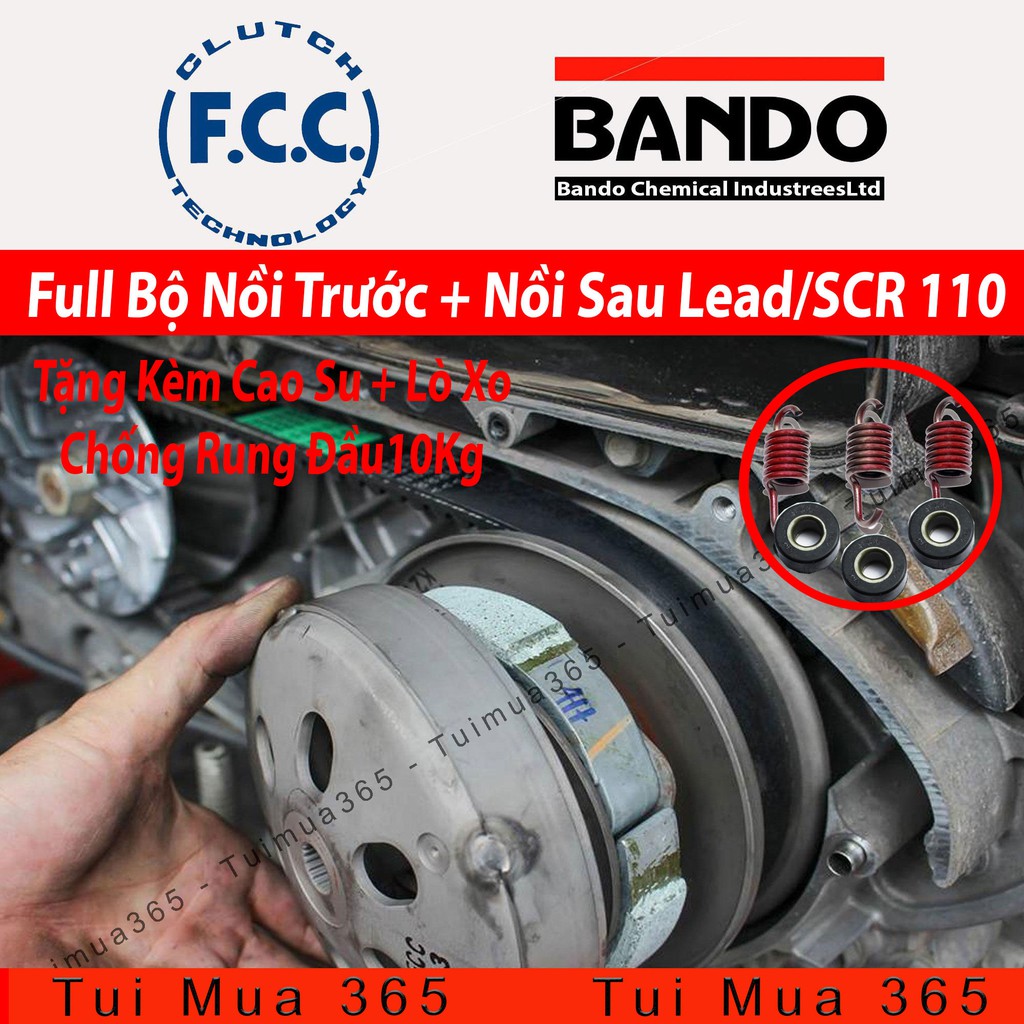 Full Bộ nồi trước và Nồi Sau Honda Lead 110cc , SCR 110cc ( Bando, FCC )