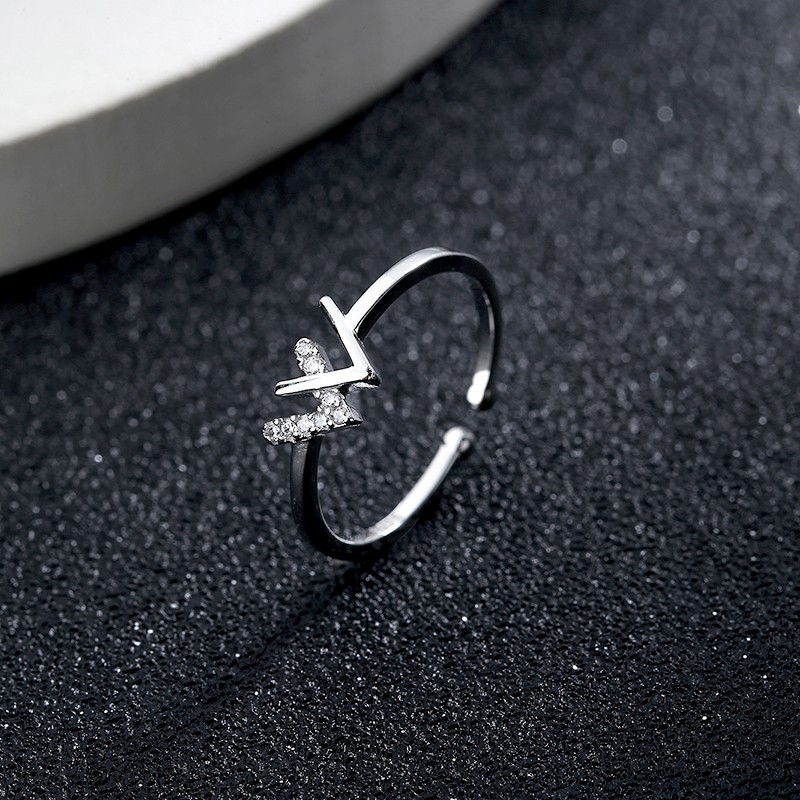 Nhẫn hở đính đá Zircon thời trang sành điệu cho nữ