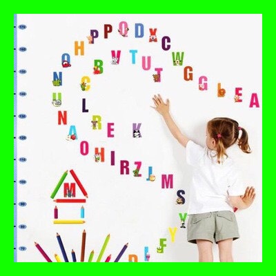 Decal dán tường đo chiều cao bảng chữ cái