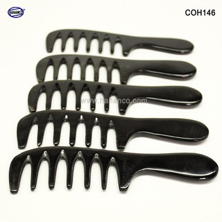 Lược sừng massage đầu giúp lưu thông máu - coh146 - răng thưa -horn comb of hahanco -chăm sóc sức khỏe