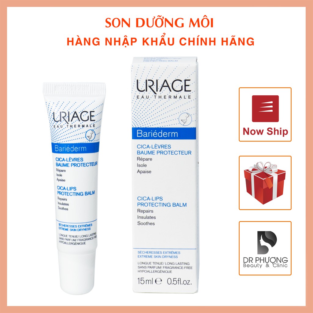 ( Mypham35 ) [CHÍNH HÃNG] Son dưỡng tuýp Uriage Bariederm cica 15ml