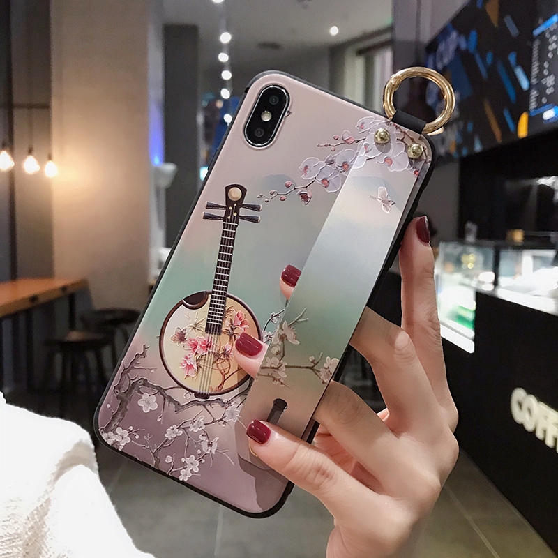 GNC| Redmi Note 9s 8 7 6 5 K20 K30 Pro Xiaomi 9 A3 Lite 8 9 9T Chinese Musical Plum Blossom & Lute TPU Phone Cover Case +Short Wristband