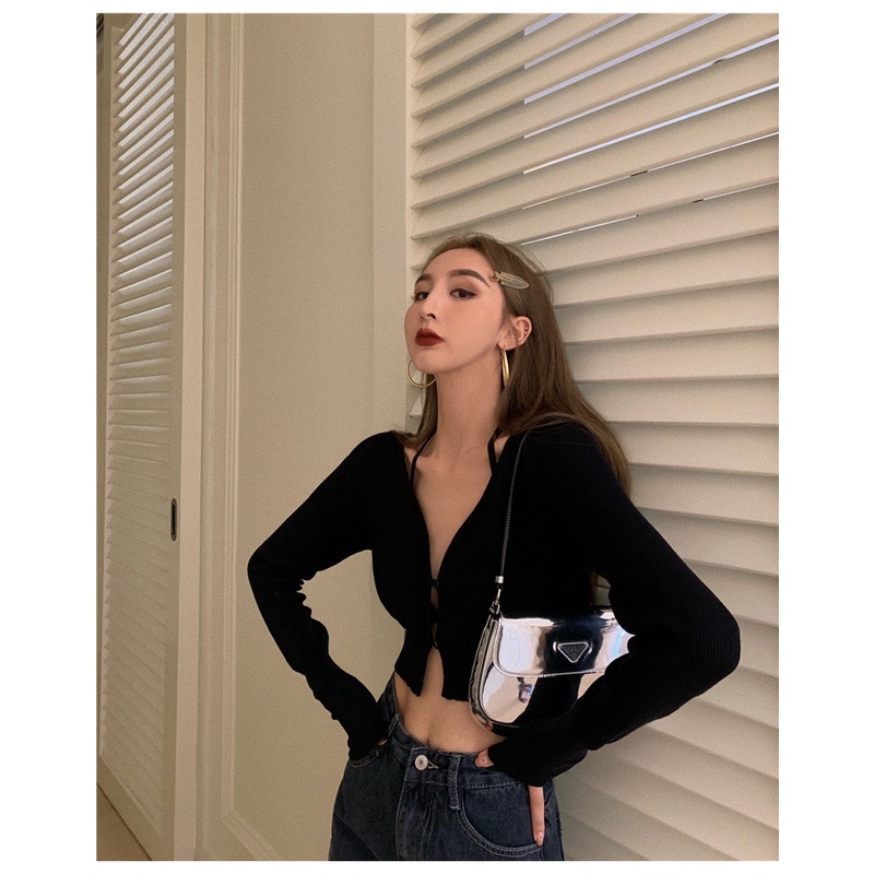 Áo cardigan Dệt Kim Tay Dài Cổ Chữ V Thời Trang Vintage Mỹ Cho Nữ | BigBuy360 - bigbuy360.vn