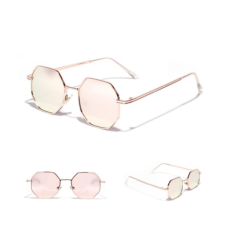 Kính Mát Nữ Gọng Kim Loại Tròn Đa Giác Cổ Điển