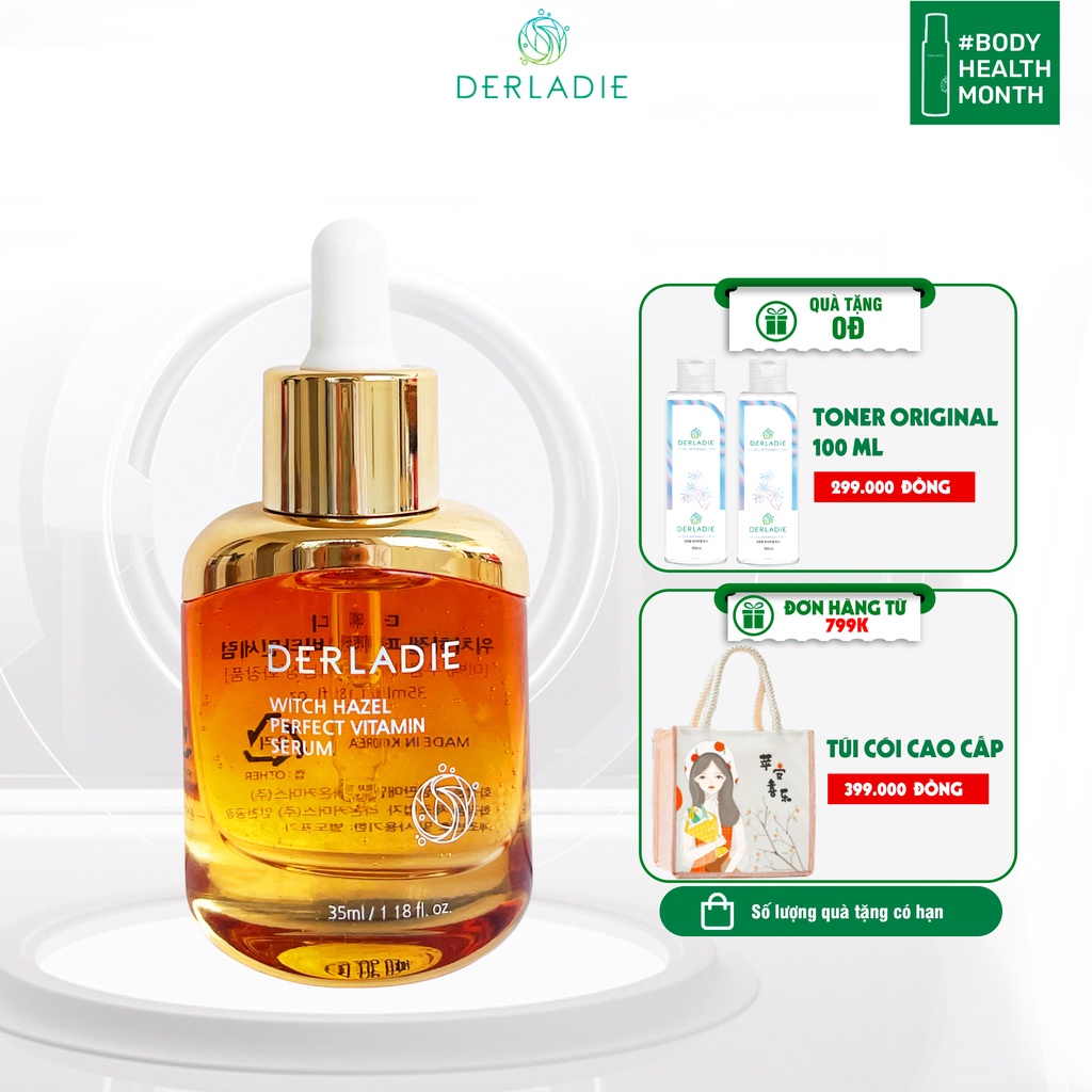 Serum Derladie Witch Hazel Perfect Vitamin Serum ngăn mụn, giảm thâm, làm đầy sẹo rỗ 35ml