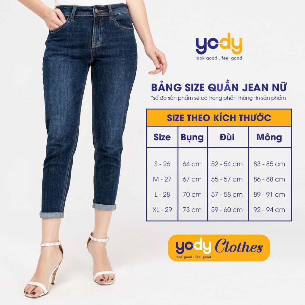 Quần jeans baggy nữ YODY lưng cao tôn dáng màu đen khói QJN3126