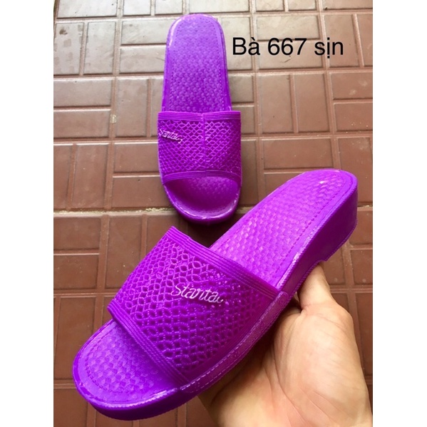 Dép lê nữ cho bà cho mẹ, nhựa cao su pvc dẻo đế cao 3cm bền đẹp giá rẻ Đức Thành