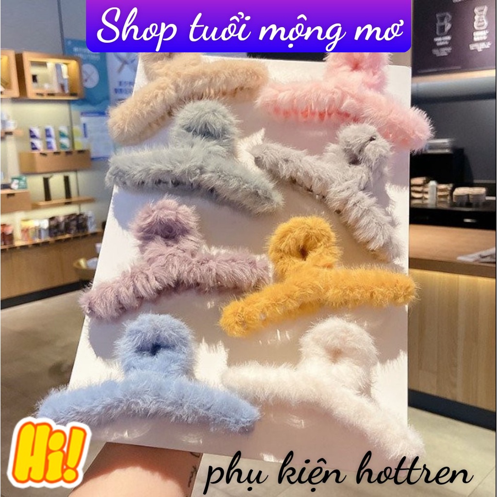 Gấp tóc vải lông mềm- Kẹp tóc chéo vải lông- Kẹp tóc hàn quốc