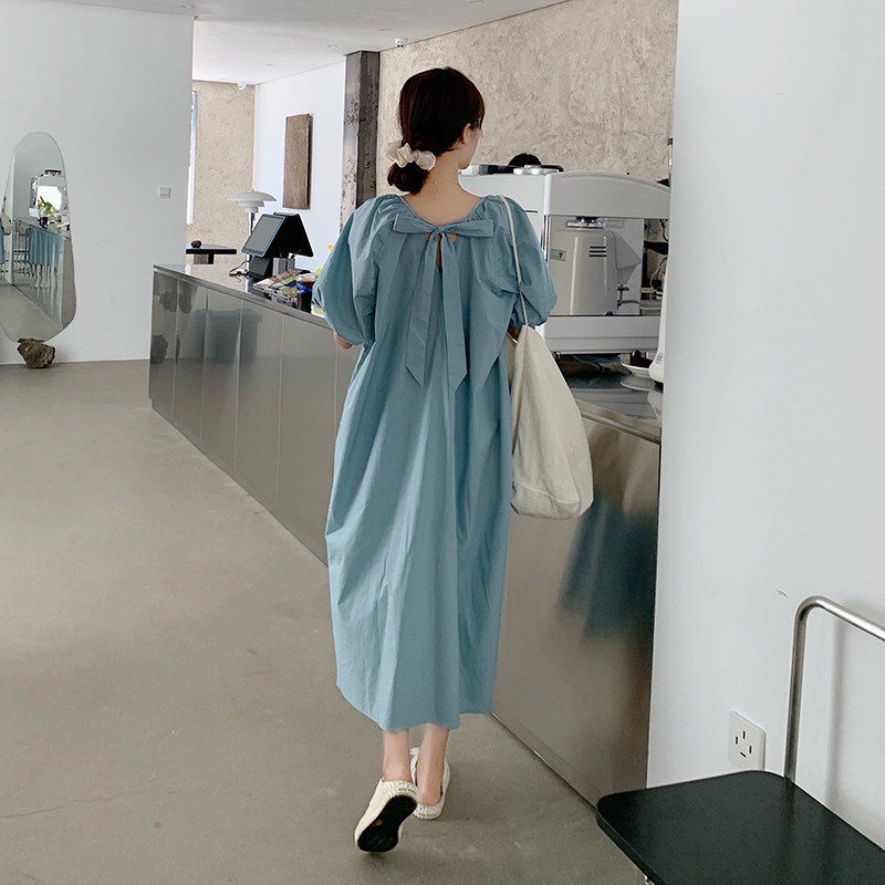 Đầm Chữ A Tay Phồng Cổ Vuông Thời Trang Dành Cho Nữ