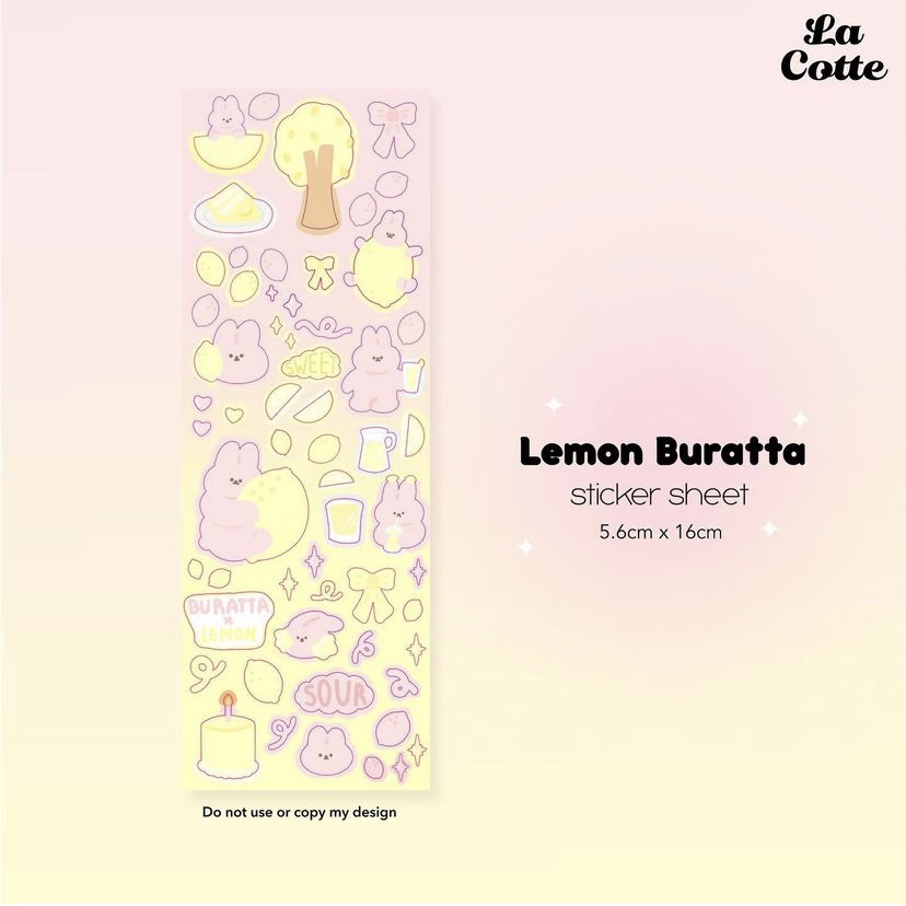 Hình dán sticker thiết kế Lacotte Buratta &amp; Bunny