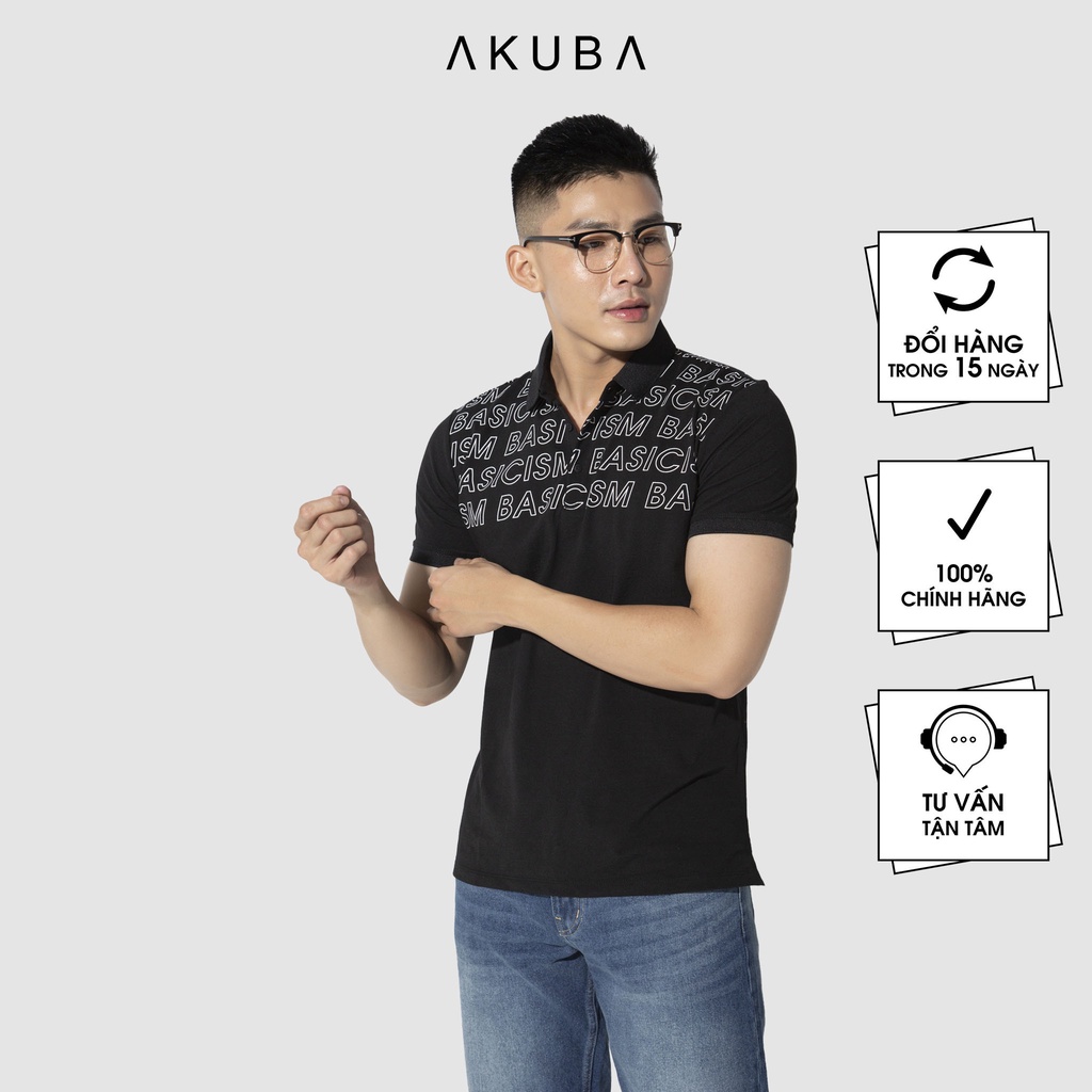 Áo thun polo nam AKUBA form slimfit ôm nhẹ, tôn dáng, chất liệu cotton, áo mềm nhẹ, thấm hút tốt 01JW189