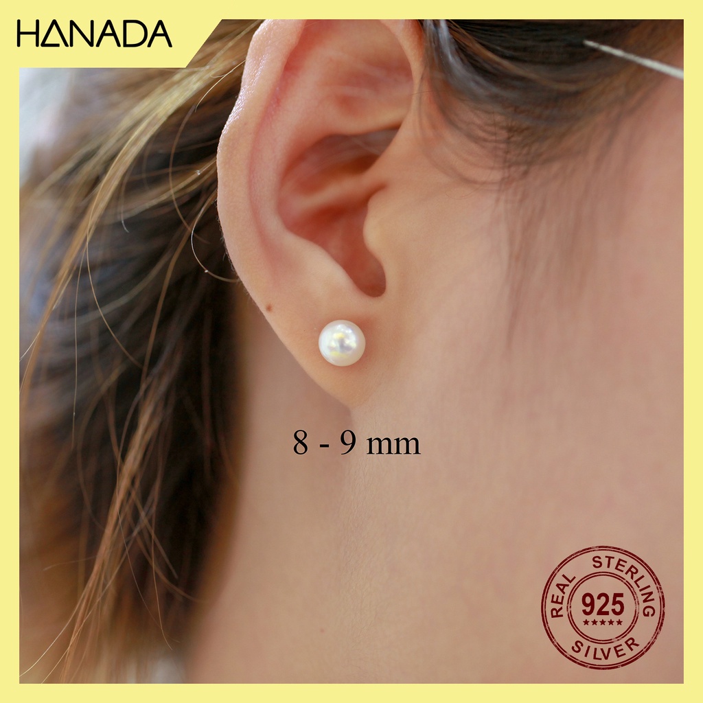 Bông Tai Bạc 925 Hanada KhuyênTai N.G.Ọ.C T.R.A.I Đơn Giản Phong Cách Cổ Điển Sang Trọng
