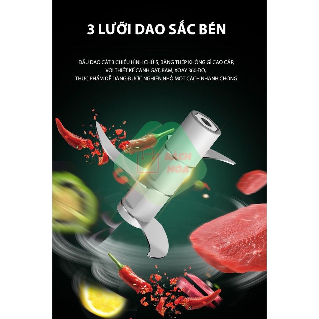 Máy Xay Nhuyễn Tỏi Ớt Mini 250ML, Máy Xay Đa Năng