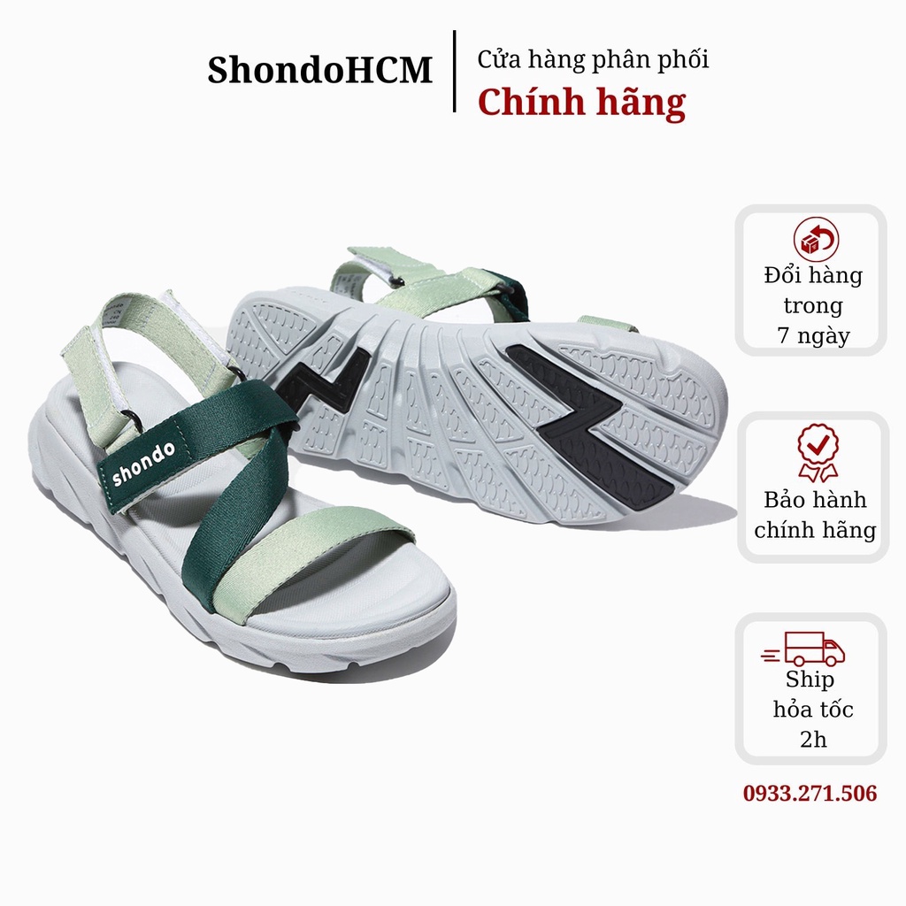 Giày sandal nam nữ Shondo F6 sport ombre xanh lá F6S2140 Shondo chính hãng