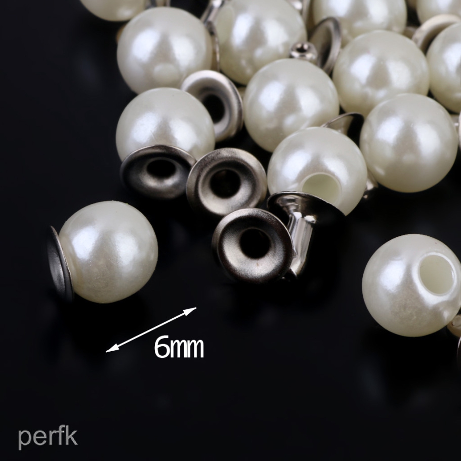 Set 100 Đinh Tán Và Ngọc Trai Màu Ngà Làm Đồ Thủ Công DIY