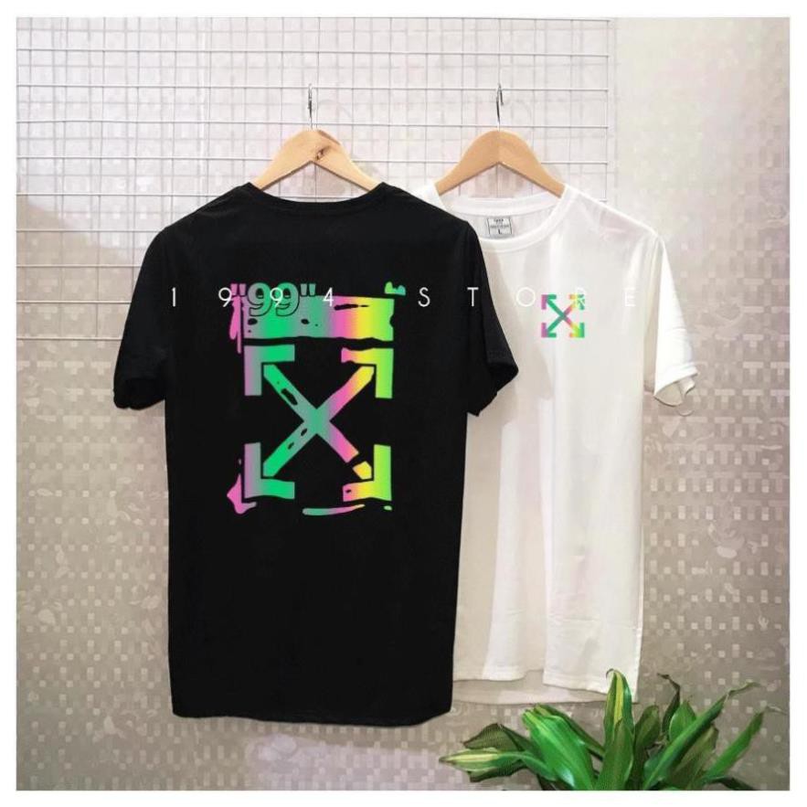 SALE- Áo thun phản quang OFF WHITE mũi tên tay lỡ unisex ( Đen, Trắng ) - hàng cực chất 💖