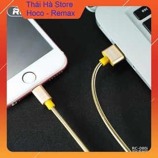 Cáp sạc nhanh bọc thép remax rc-080i 2 đầu usb