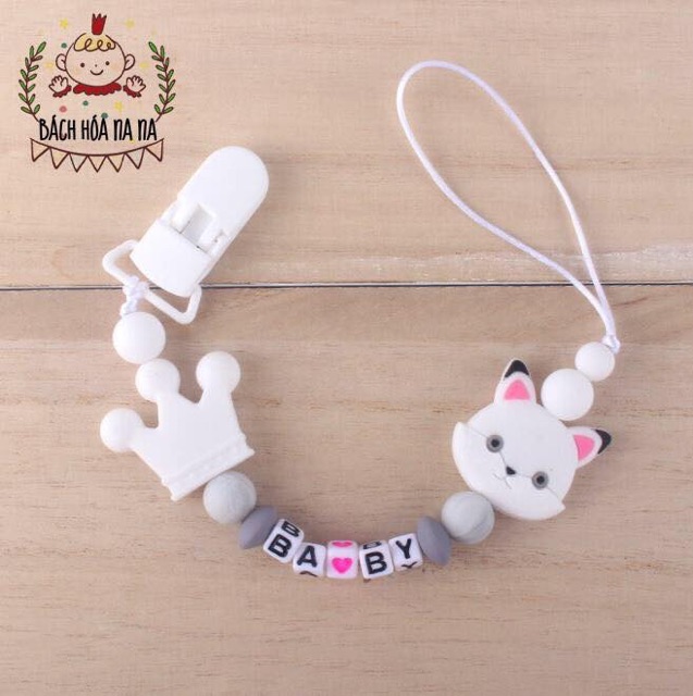 Dây đeo Ty Giả cho bé kết hợp Gặm Nướu thiết kế đáng yêu an toàn - Nana shop Momy Baby - Pacifier Chai