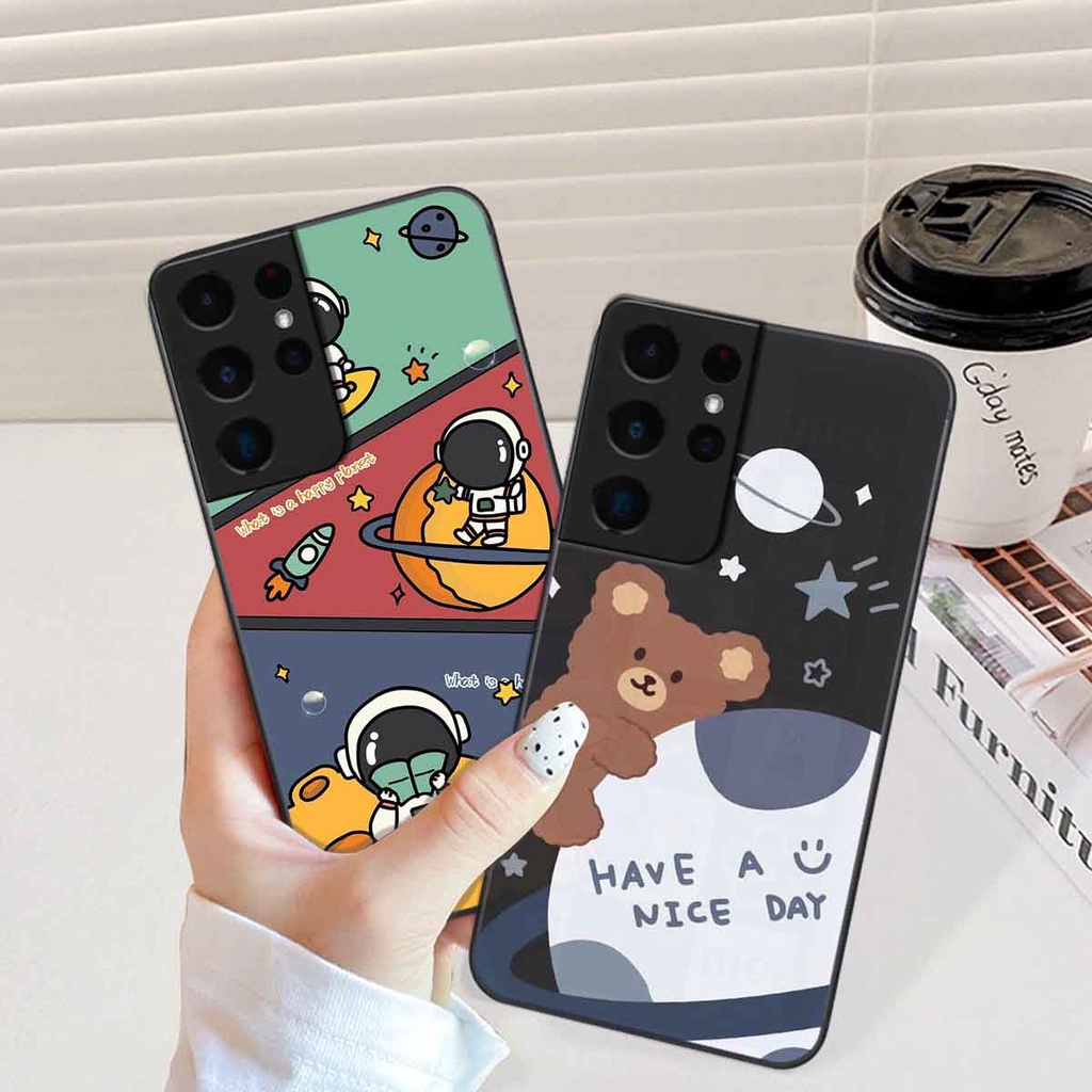 Ốp Samsung S21 Ultra in hình vũ trụ, phi hành gia bầu trời cute dễ thương