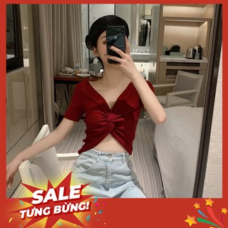 [GIÁ HỦY DIỆT][ ẢNH THẬT CUỐI] Áo croptop xoắn eo chất dệt kim cực sexy [QUẢNG CHÂU]