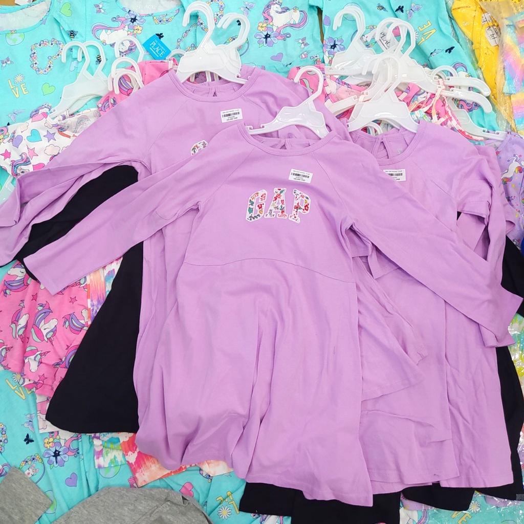 Đầm tay dài cho bé gái 4-5 tuổi 3 màu xám, đen, tím NG0264