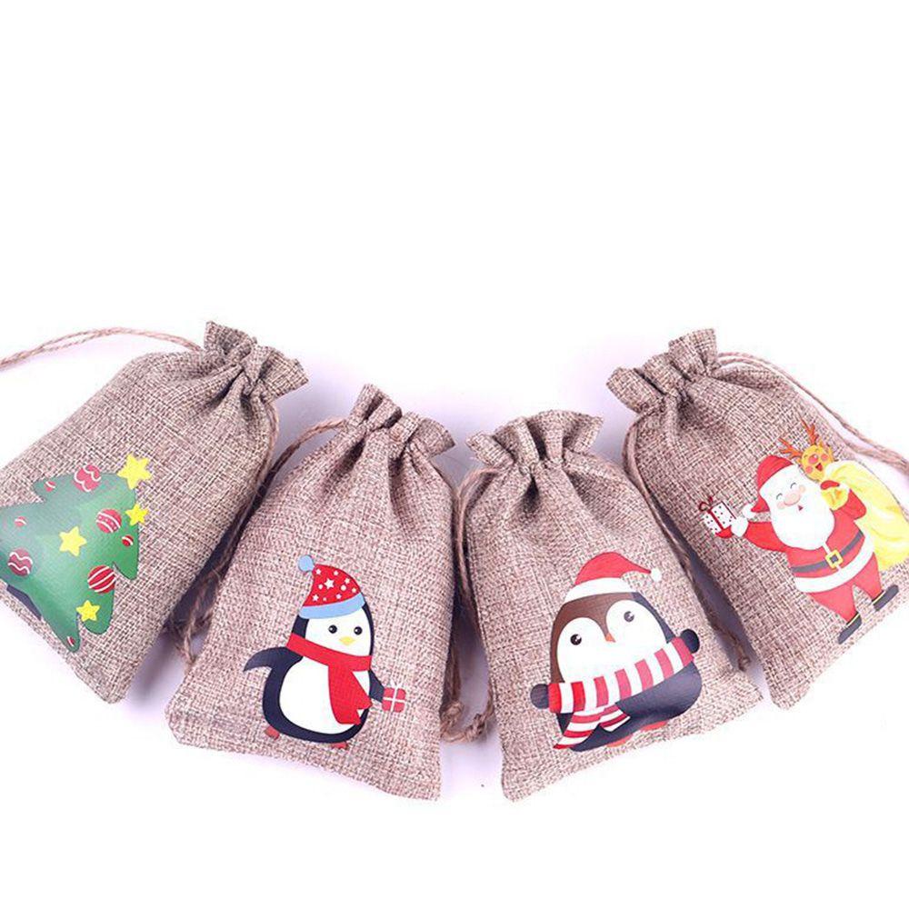 Túi Dây Rút Đựng Kẹo / Trang Sức In Họa Tiết Ông Già Noel Trang Trí Tiệc Cưới / Giáng Sinh