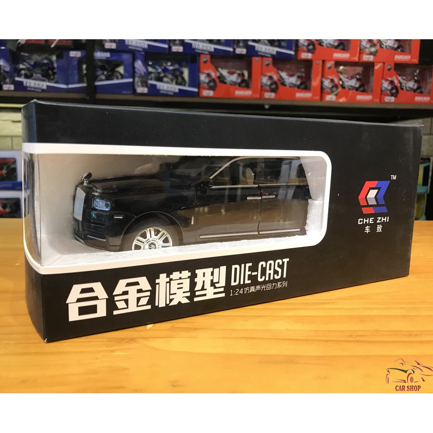 Mô hình xe ô tô Rolls-Royce Cullinan tỉ lệ 1:24 hãng Chezhi màu đen