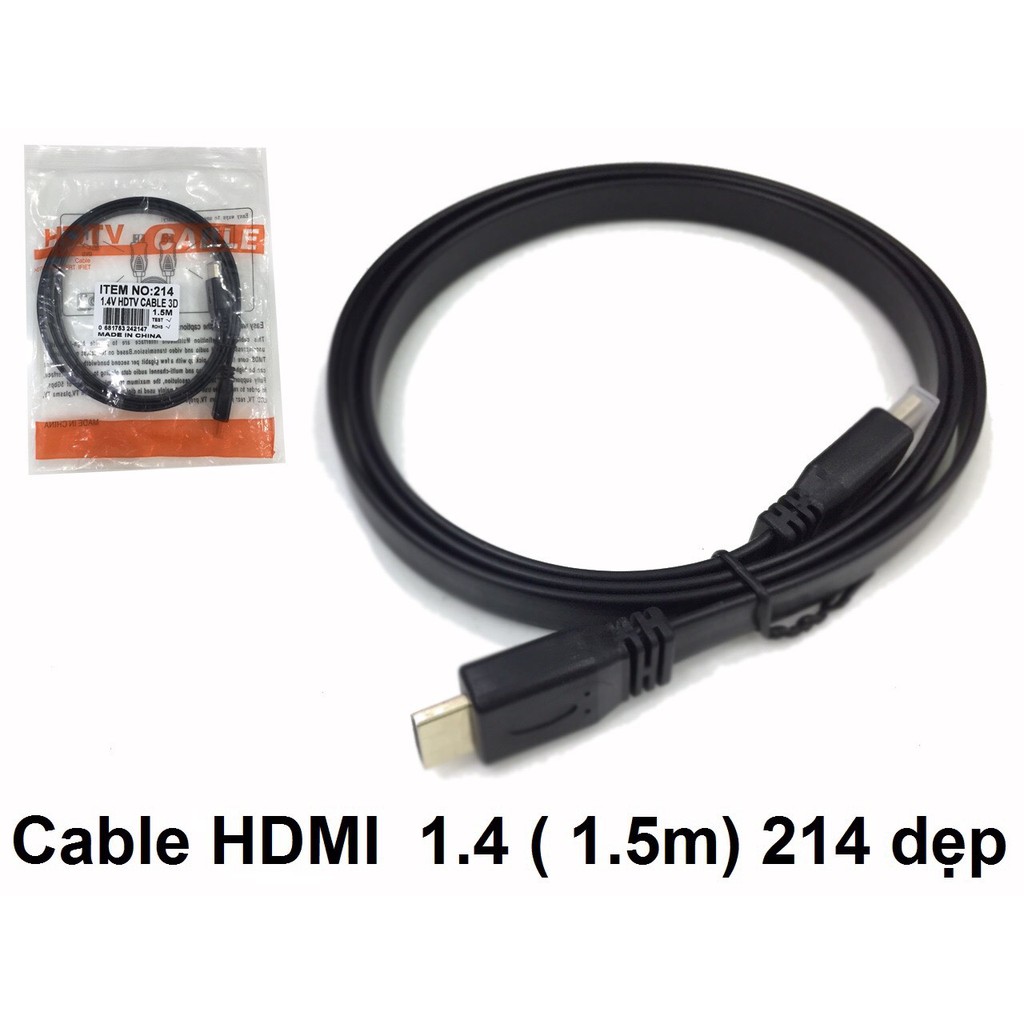 Cáp HDMI 1.4 dây dẹp loại rẻ từ 1.5m đến 20m , 1.5m 214, 3m 1250 , 5m 1242 , 10m 1244