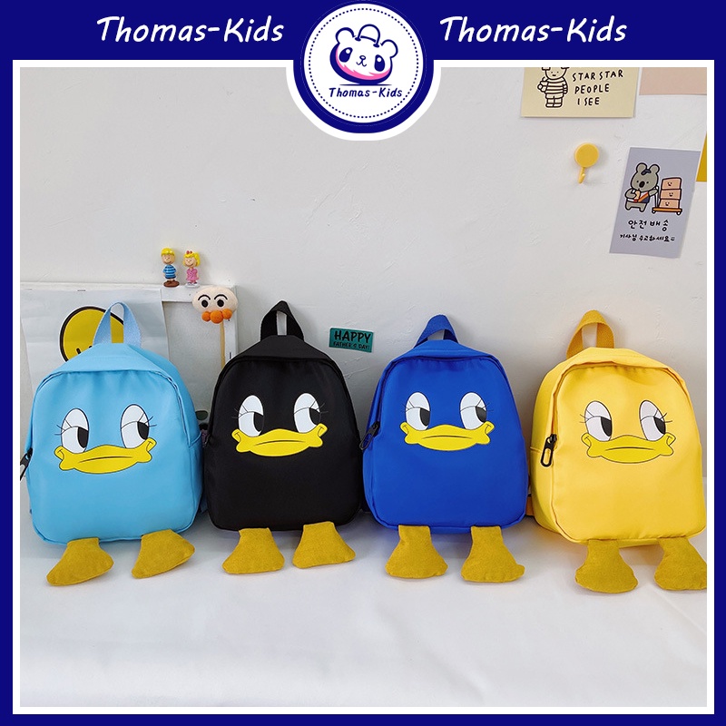 [THOMAS KIDS] 4-6 T Ba Lô Đi Học Mini Siêu Nhẹ In Họa Tiết Chú Vịt Hoạt Hình Nhiều Màu Thời Trang Cho Bé Trai Và Gái