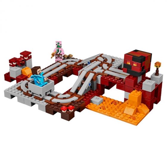 Lego minecraft đường ray dưới địa ngục